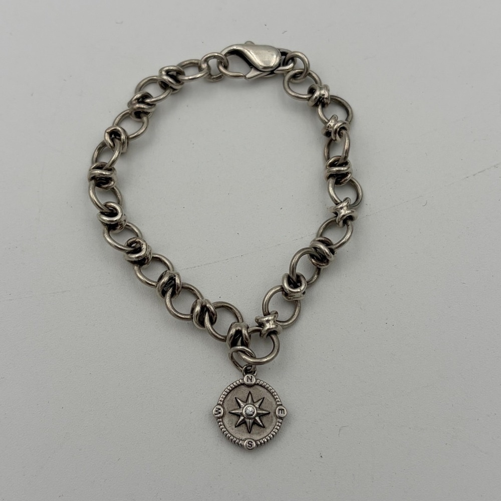 Monica Rich Kosann Compass Charm Bracelet Sterling Silver